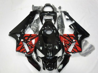 Online Negro Brillante Tribal Rojo Carenado Moto Honda CBR600RR 2005-2006