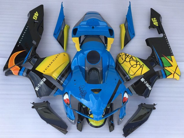 Online Azul Amarillo Negro Tiburón Carenado Moto Honda CBR600RR 2005-2006