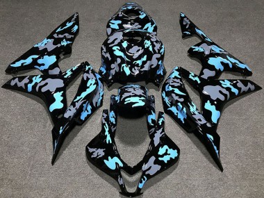 Online Azul Gris Camouflage Carenado Moto Honda CBR600RR 2007-2008