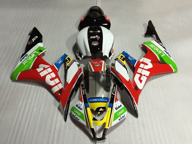 Online Blanco Rojo Verde Amarillo Negro Brillante Givi 6 Carenado Moto Honda CBR600RR 2007-2008