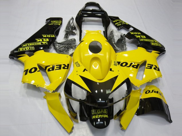 Online Amarillo Negro Brillante Repsol Carenado Moto Honda CBR600RR 2003-2004