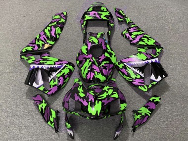 Online Verde Rosa Camouflage Tiburón Carenado Moto Honda CBR600RR 2003-2004