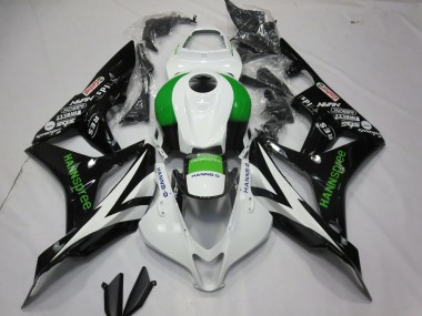 Online Blanco Verde Negro Brillante Hannspree Carenado Moto Honda CBR600RR 2007-2008