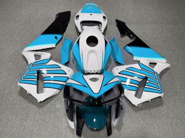 Online Blanco Azul Claro Alas Carenado Moto Honda CBR600RR 2005-2006
