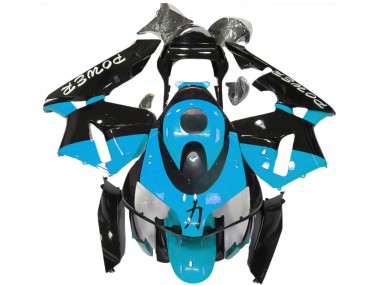 Online Azul Claro Negro Brillante Power Carenado Moto Honda CBR600RR 2003-2004
