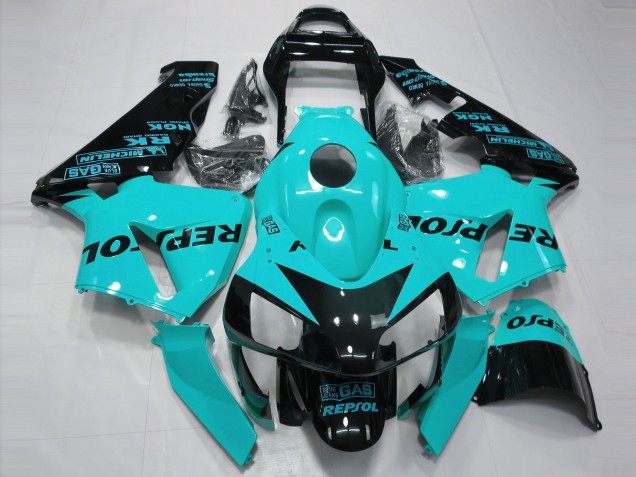Online Azul Claro Negro Brillante Repsol Carenado Moto Honda CBR600RR 2003-2004