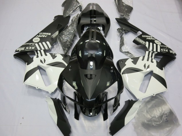 Online Blanco Negro Mate Puisher Logo Carenado Moto Honda CBR600RR 2005-2006