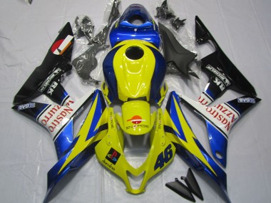 Online Amarillo Azul Blanco Negro Brillante Nastro Azzurro Carenado Moto Honda CBR600RR 2007-2008