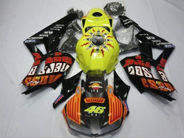 Online Amarillo Naranja Negro Brillante Rossi 46 Carenado Moto Honda CBR600RR 2013-2023