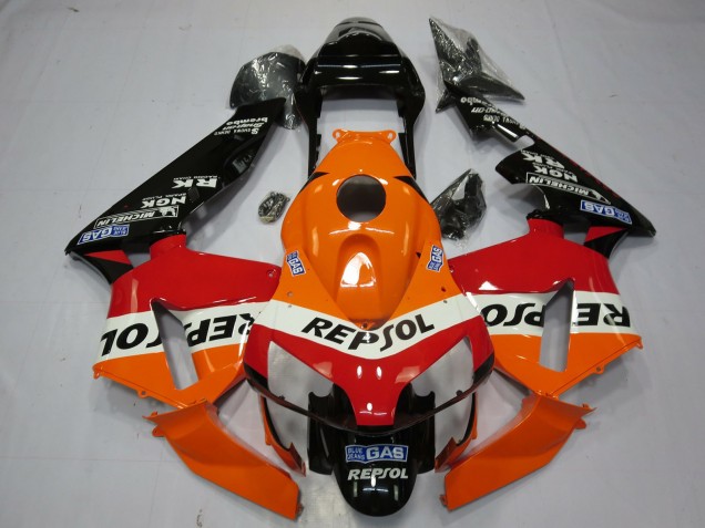 Online Naranja Blanco Rojo Negro Brillante OEM Estilo Repsol Carenado Moto Honda CBR600RR 2003-2004