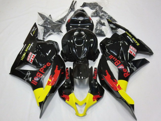 Online Negro Brillante Amarillo Rojo Bull Carenado Moto Honda CBR600RR 2009-2012