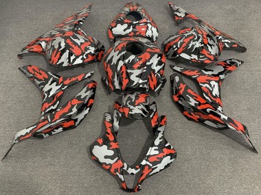 Online Rojo Gris Camouflage Carenado Moto Honda CBR600RR 2009-2012
