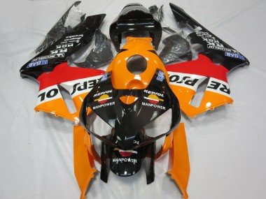 Online Naranja Blanco Rojo Negro Brillante Repsol Man Power Carenado Moto Honda CBR600RR 2005-2006