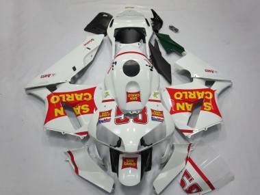 Online Blanco Rojo Amarillo San Carlo 58 Carenado Moto Honda CBR600RR 2003-2004