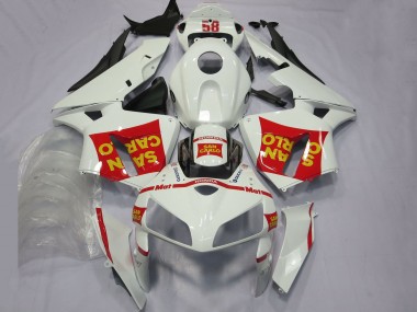 Online Blanco Rojo Amarillo San Carlo 58 Carenado Moto Honda CBR600RR 2005-2006