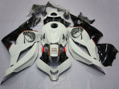 Online Blanco Negro Brillante Tie Dye Carenado Moto Honda CBR600RR 2009-2012