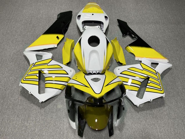 Online Amarillo Blanco Alas Carenado Moto Honda CBR600RR 2005-2006