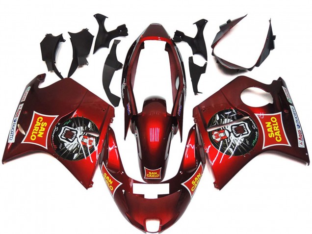 Online Rojo Amarillo San Carlo Carenado Moto Honda CBR1100XX Blackbird 1996-2007