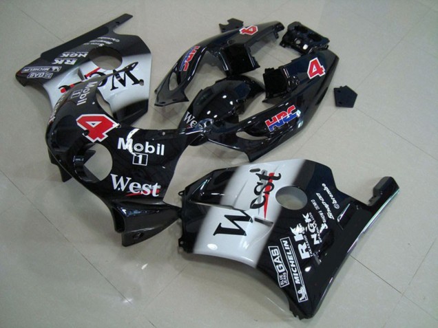 Online Negro Brillante Blanco West Mobil Carenado Moto Honda CBR250RR 1990-1998