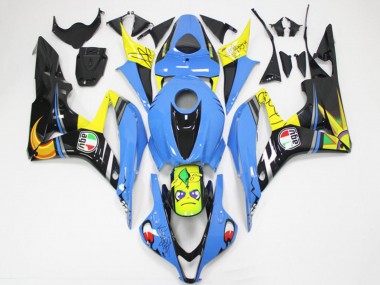 Online Azul Claro Amarillo Negro Brillante Tiburón Carenado Moto Honda CBR600RR 2007-2008