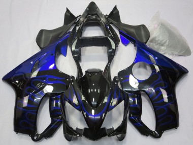 Online Negro Brillante Azul Llama Carenado Moto Honda CBR600 F4i 2001-2003