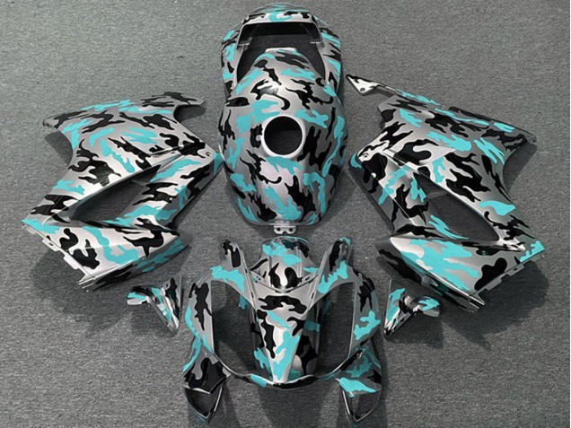 Online Azul Verdoso Camouflage Carenado Moto Honda VFR 800 2002-2013
