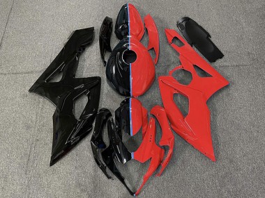 Online Negro Brillante Rojo Carenado Moto Suzuki GSXR 1000 2005-2006