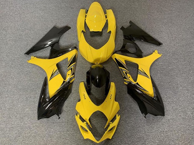 Online Amarillo Negro Brillante Carenado Moto Suzuki GSXR 1000 2007-2008