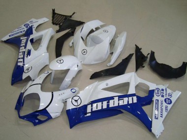 Online Blanco Azul Jordan Carenado Moto Suzuki GSXR 1000 2007-2008