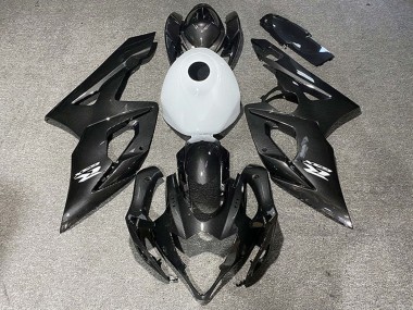 Online FibraCarbono Estilo Blanco Brillante Carenado Moto Suzuki GSXR 1000 2005-2006