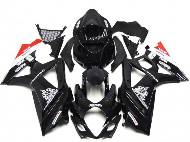 Online Negro Brillante Blanco Rojo Carenado Moto Suzuki GSXR 1000 2007-2008