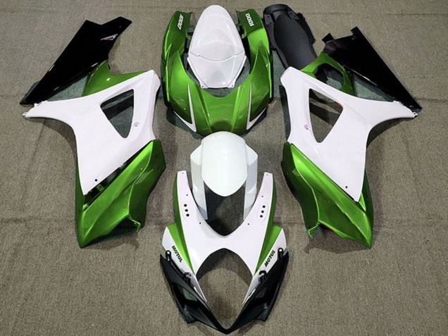 Online Blanco Verde Negro Carenado Moto Suzuki GSXR 1000 2007-2008
