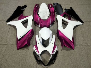 Online Blanco Rosa Negro Carenado Moto Suzuki GSXR 1000 2007-2008