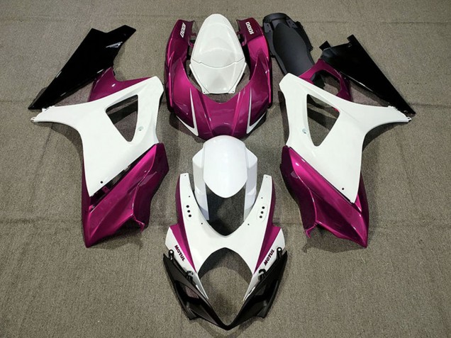 Online Blanco Rosa Negro Carenado Moto Suzuki GSXR 1000 2007-2008