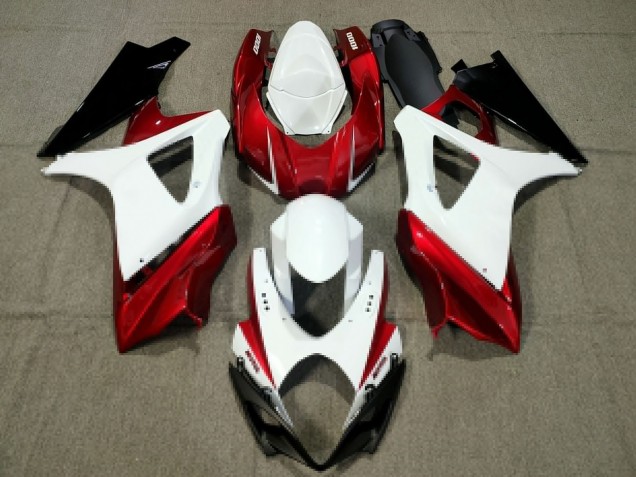 Online Blanco Rojo Negro Carenados Moto Suzuki GSXR 1000 2007-2008