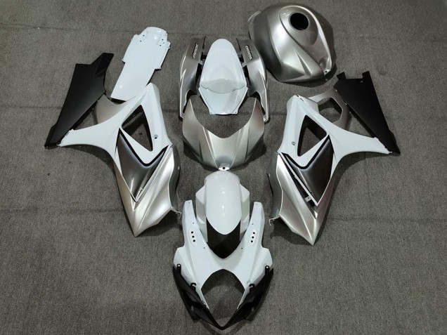 Online Blanco Plata Negro Carenado Moto Suzuki GSXR 1000 2007-2008