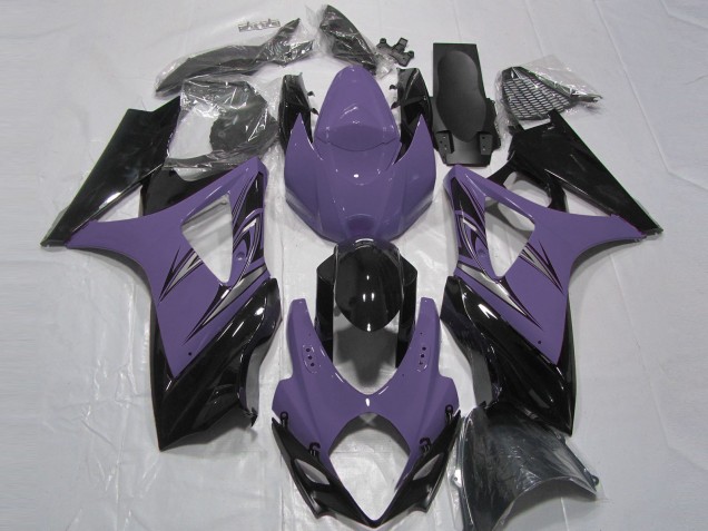 Online Púrpura Oscuro Negro Brillante Carenado Moto Suzuki GSXR 1000 2007-2008