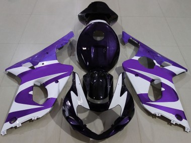 Online Púrpura Blanco Negro Carenado Moto Suzuki GSXR 1000 2000-2002