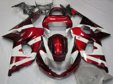 Online Blanco Rojo Carenado Moto Suzuki GSXR 1000 2000-2002
