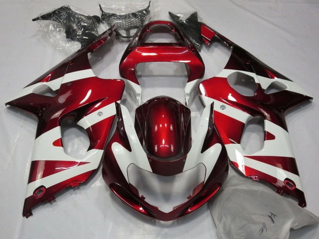 Online Blanco Rojo Carenado Moto Suzuki GSXR 1000 2000-2002