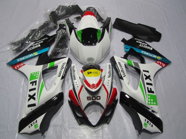 Online Blanco Azul Verde Amarillo Rojo Fixi 500 Carenado Moto Suzuki GSXR 1000 2007-2008