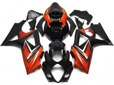 Online Negro Brillante Naranja Carenado Moto Suzuki GSXR 1000 2007-2008