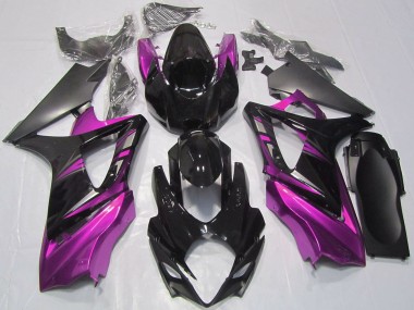 Online Negro Brillante Rosa Carenado Moto Suzuki GSXR 1000 2007-2008