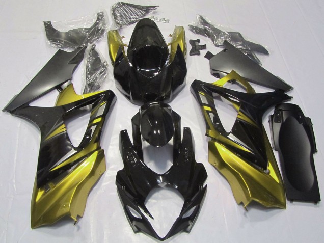 Online Negro Brillante Amarillo Carenado Moto Suzuki GSXR 1000 2007-2008