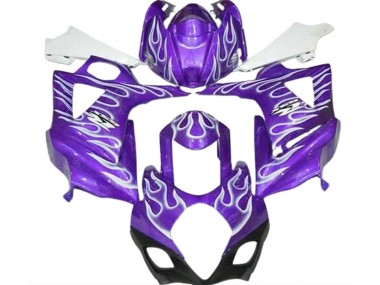 Online Púrpura Blanco Llama Carenado Moto Suzuki GSXR 1000 2007-2008