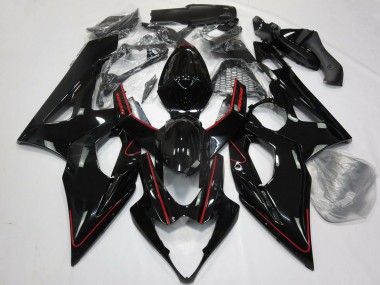 Online Negro Brillante Rojo Carenado Moto Suzuki GSXR 1000 2005-2006