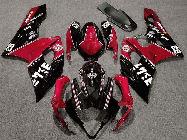 Online Rojo Negro Brillante Blanco Carenado Moto Suzuki GSXR 1000 2005-2006