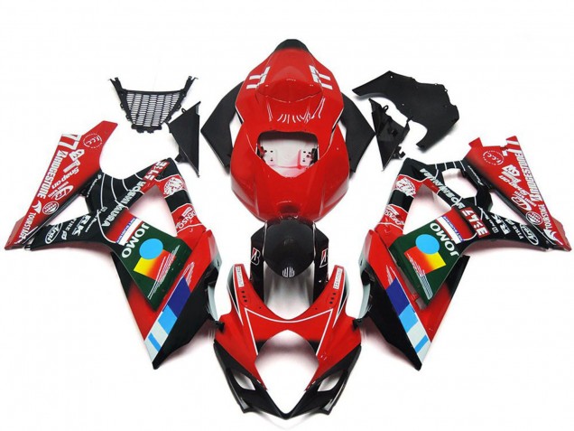 Online Rojo Negro Azul Blanco Amarillo Carenado Moto Suzuki GSXR 1000 2007-2008