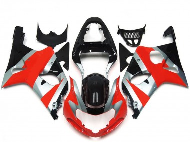 Online Plata Rojo Negro Brillante OEM Estilo Carenado Moto Suzuki GSXR 1000 2000-2002