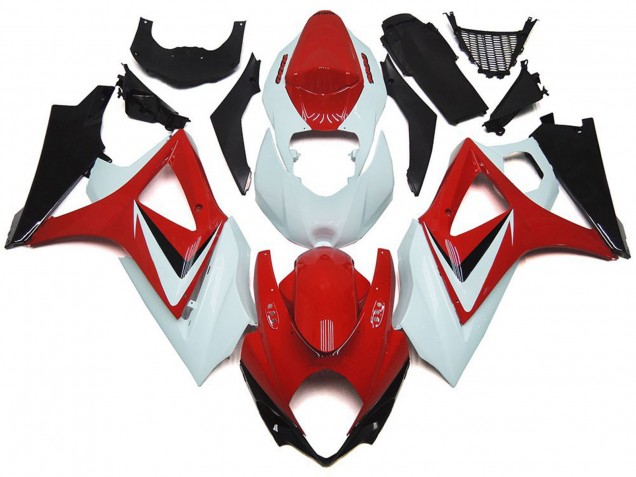 Online Blanco Rojo Negro OEM Estilo Carenado Moto Suzuki GSXR 1000 2007-2008